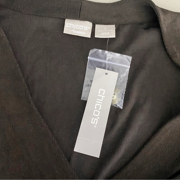 NEW Chicos Travelers Tort Button Jacket Cardigan 3 (XL - 16 / 18) Cocoa Bean - Picture 4 of 9